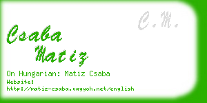 csaba matiz business card